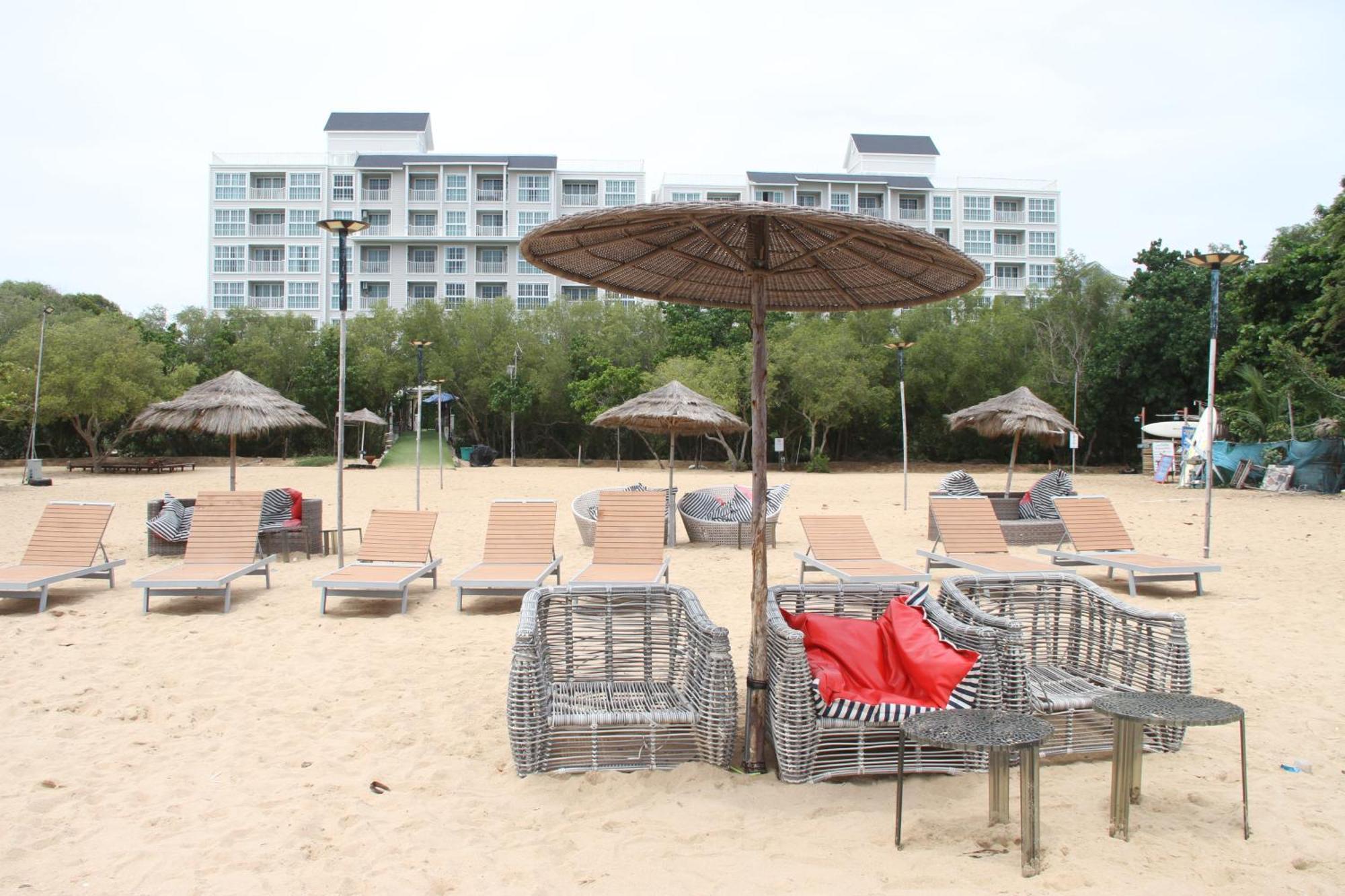 Grand Florida芭提雅带免费游泳池温泉桑拿浴和健身房瑜伽室私家海滩公寓e206 Na Chom Thian Exterior photo